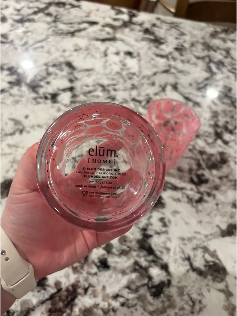Elum Home Halloween Pink Ghost Glass Tumbler Set of 2